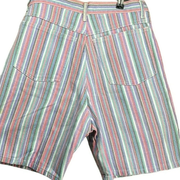 Vintage 80's Absolutely No! Jeans Authentic Striped 100% Cotton Shorts Size 11 - Picture 5 of 5